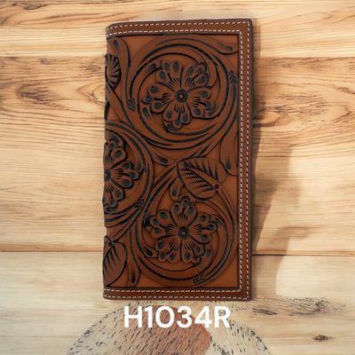 Ranger Belt Company Tooled Leather Wallet With Leather Inlay - Image 3