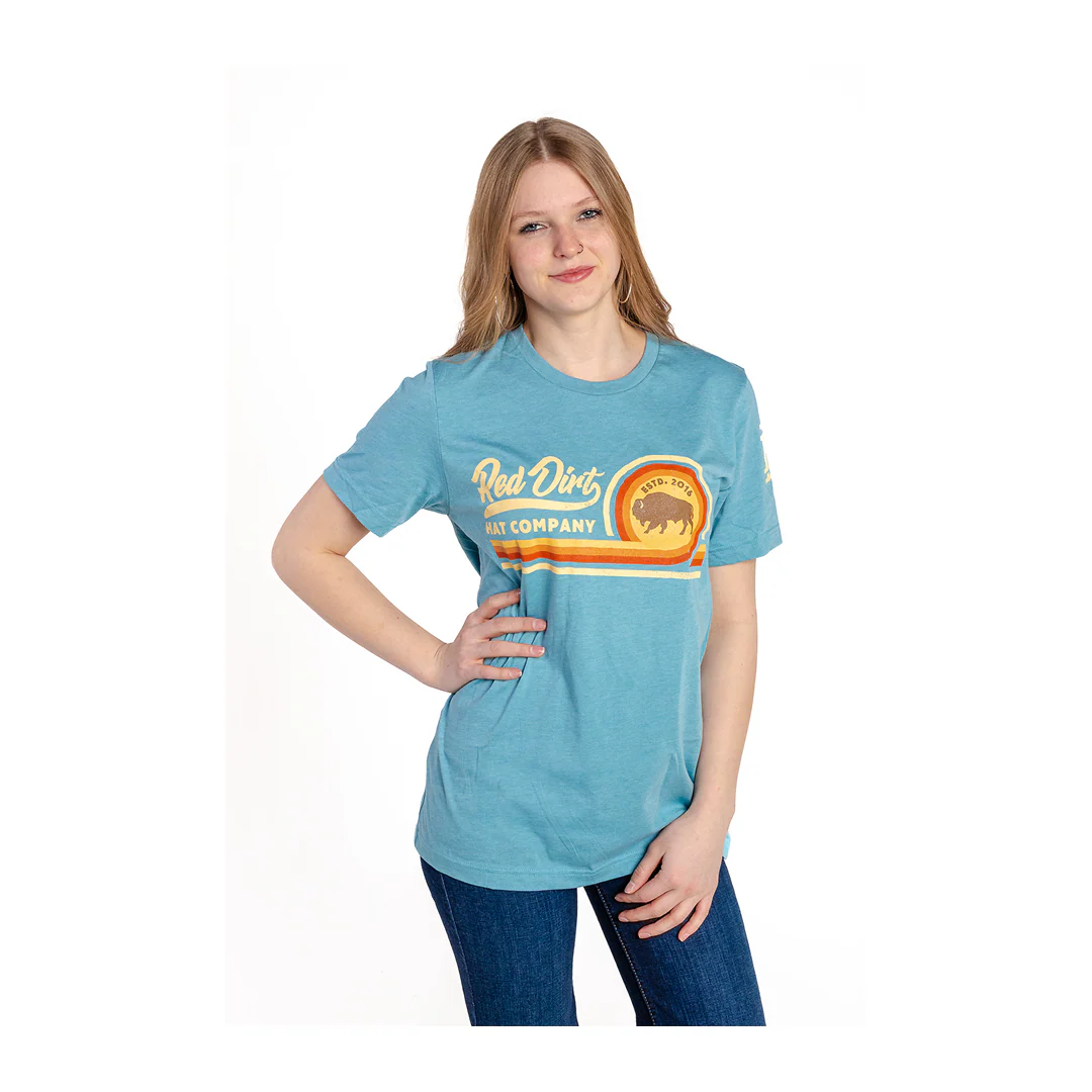 Red Dirt Hat Co Unisex Blue With Buffalo Graphic T-Shirt