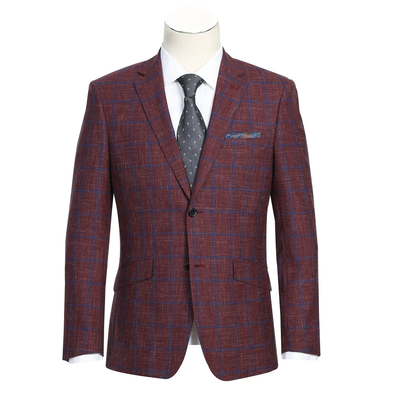 Renoir Men’s Sport Jacket Slim Fit Wool/Linen Single Breasted - Image 5
