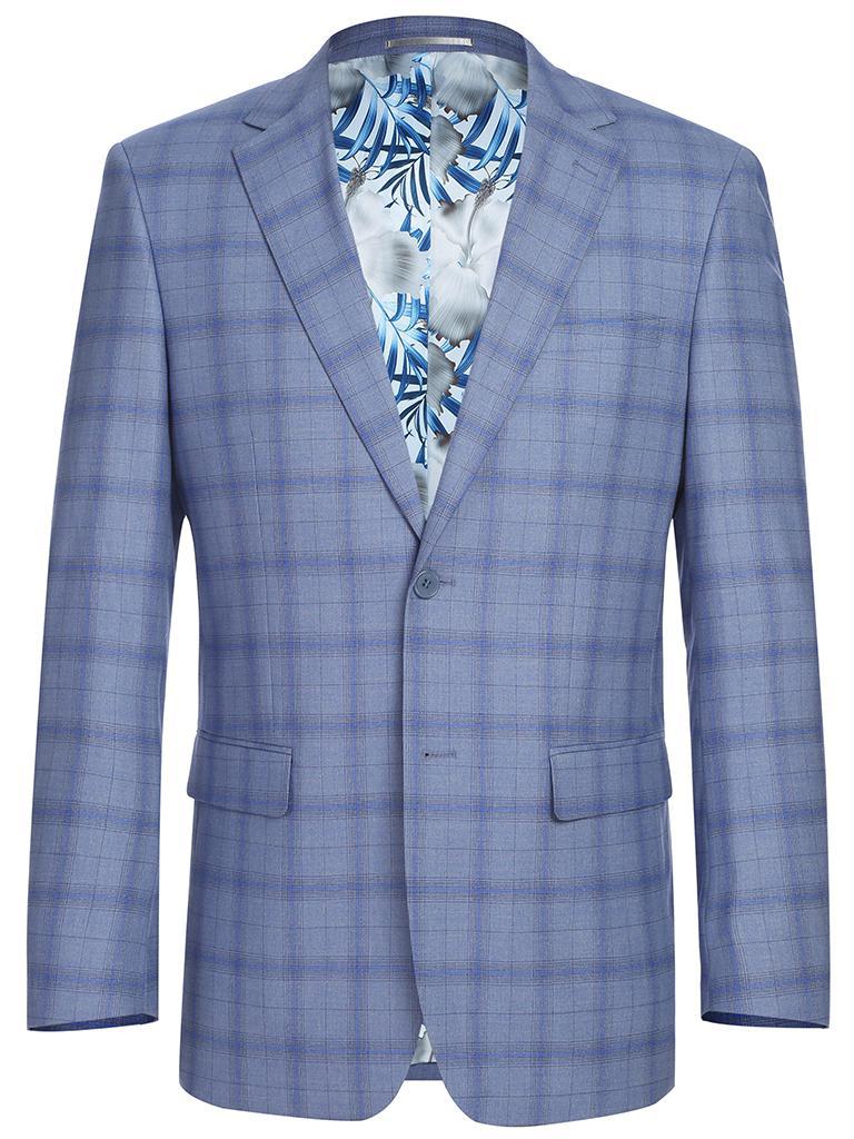 Renoir Men's Heather Blue Plaid Sycamore Blazer