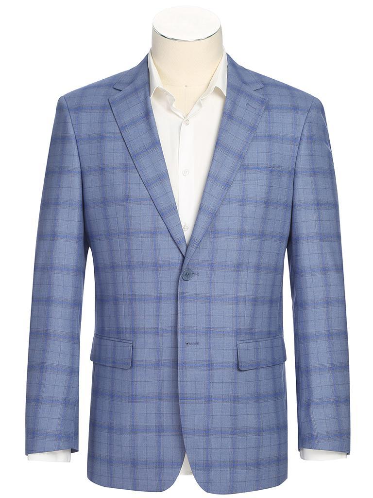 Renoir Men's Heather Blue Plaid Sycamore Blazer - Image 2