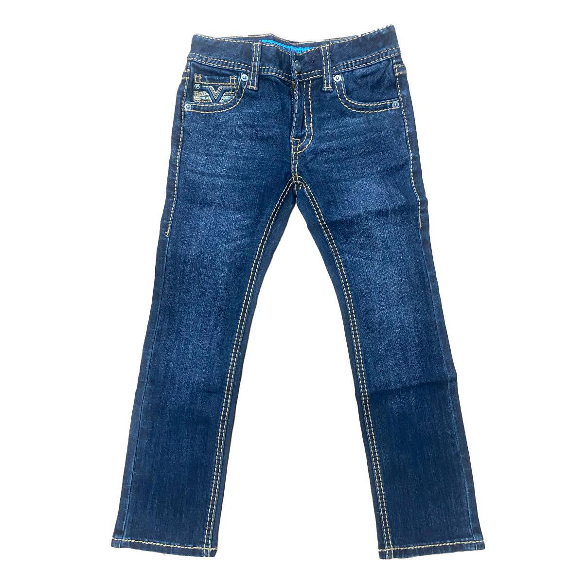 Rock&Roll Boy's Brown Stitched Revolver Slim Fit Jean