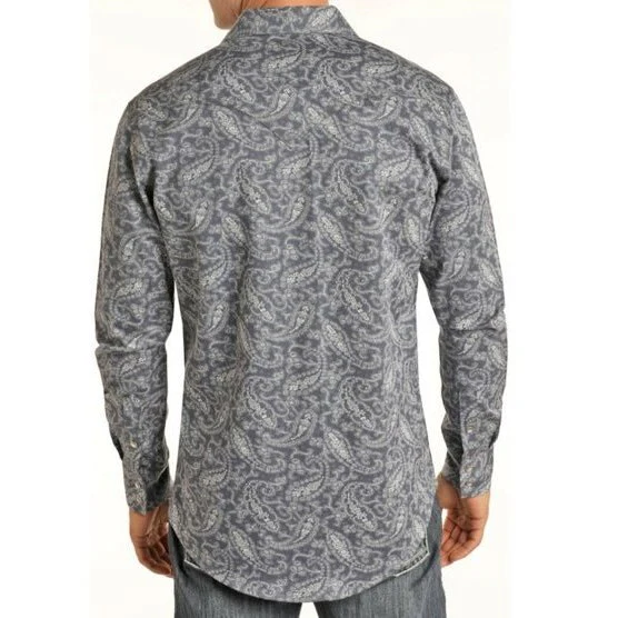 Rock & Roll Men’s Work Shirt Flame-Resistant Long Sleeve Snap B2S6562 - Image 2