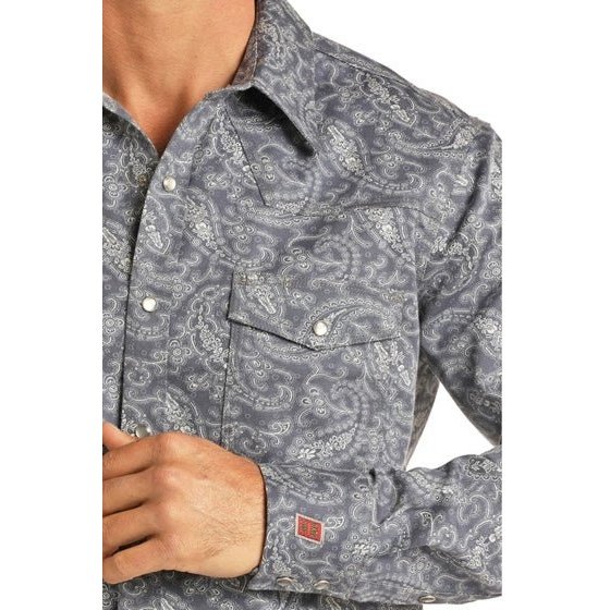 Rock & Roll Men’s Work Shirt Flame-Resistant Long Sleeve Snap B2S6562 - Image 3