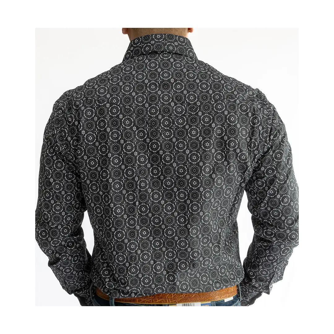 Rock & Roll Denim Men's Long Sleeve Snap Shirt All Over Medallion - Image 2
