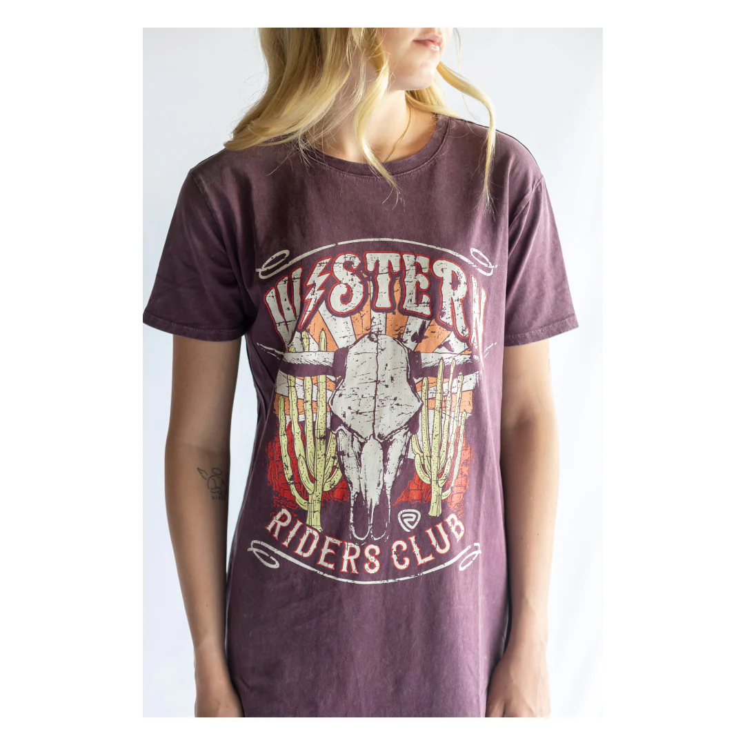 Rock & Roll Denim Women's Western Graphic Maxi Dress Purple - Image 3