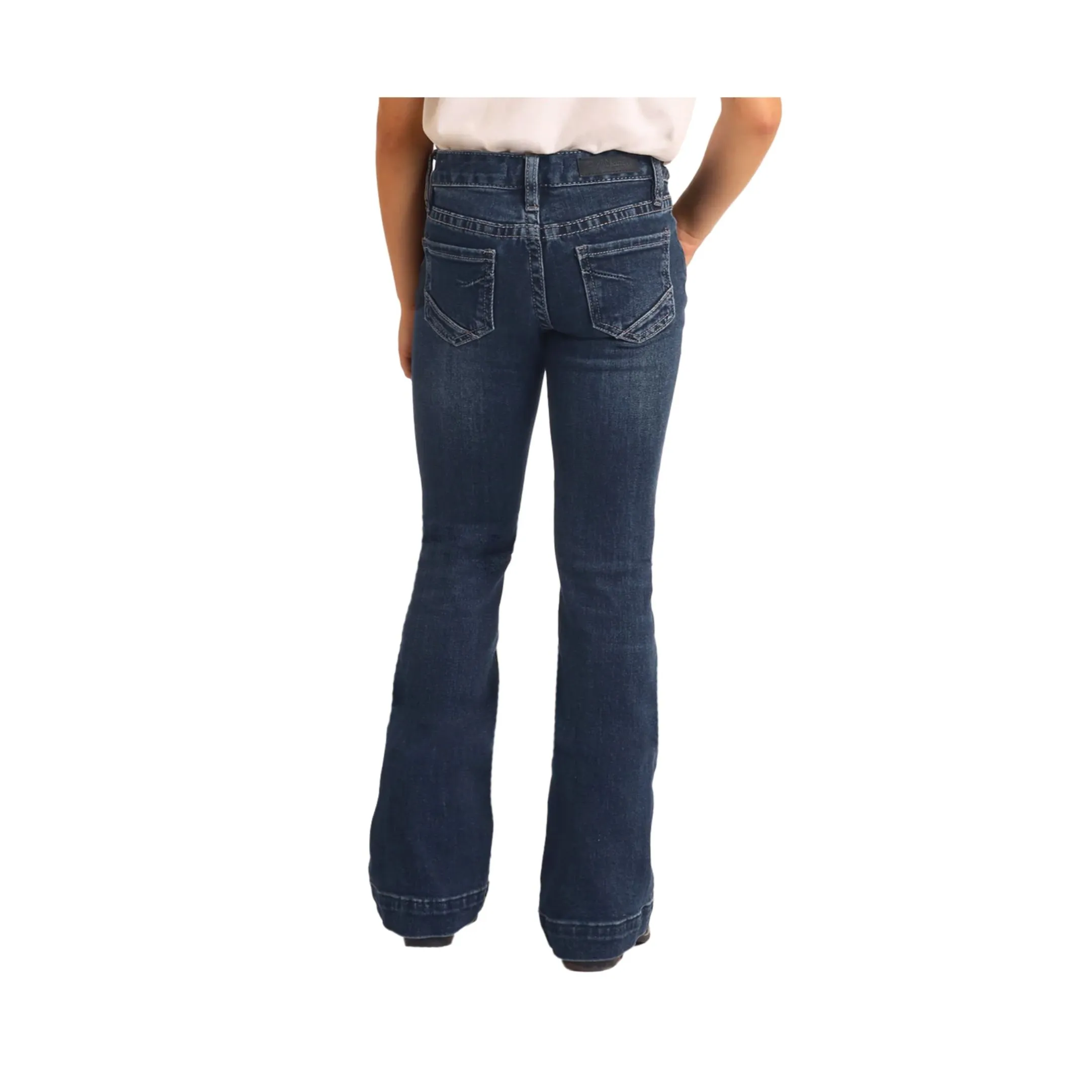 Rock & Roll Cowgirl Girl's Denim Medium Wash Trouser Jeans - Image 2