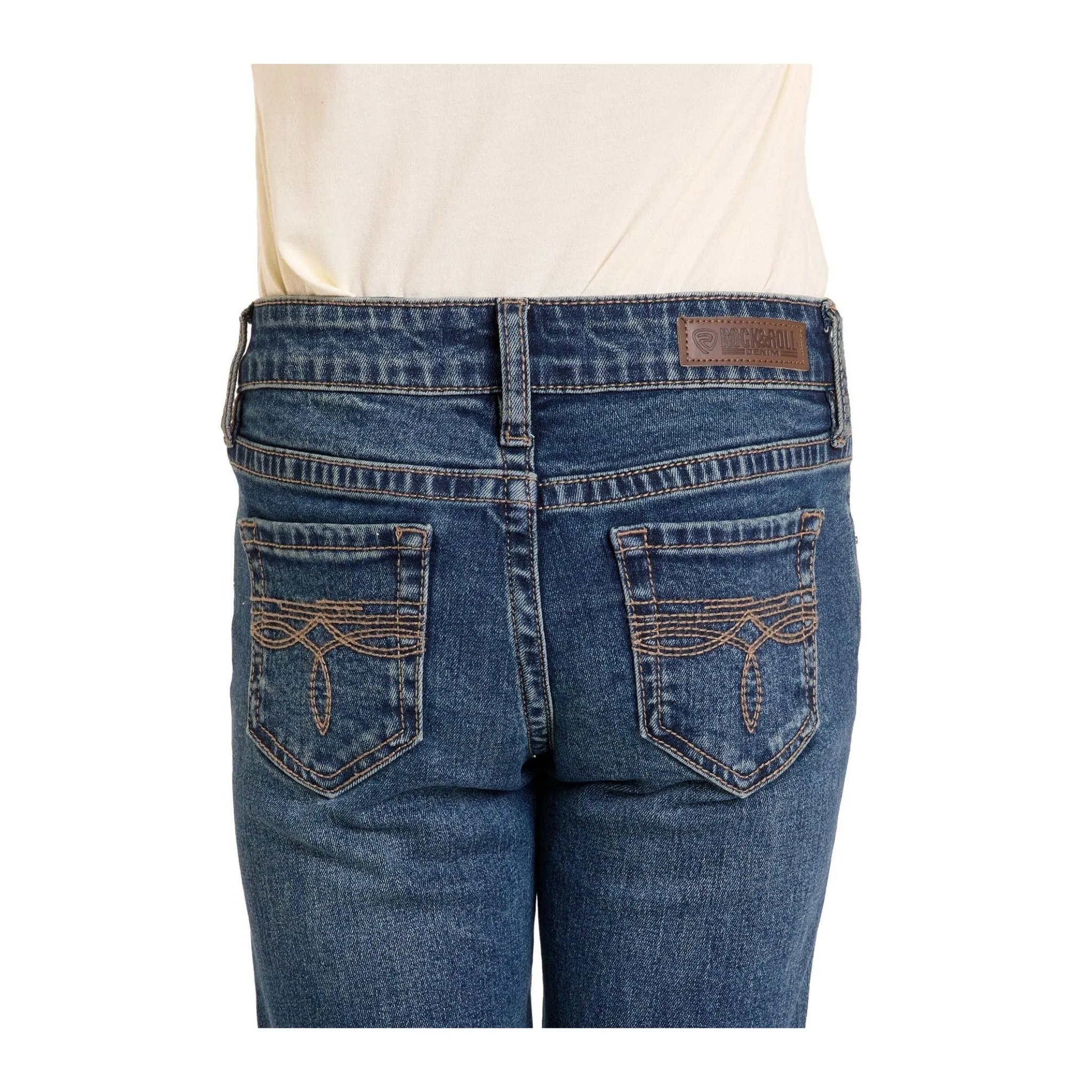 Rock & Roll Girl's Double Coin Pocket Bootcut Jean