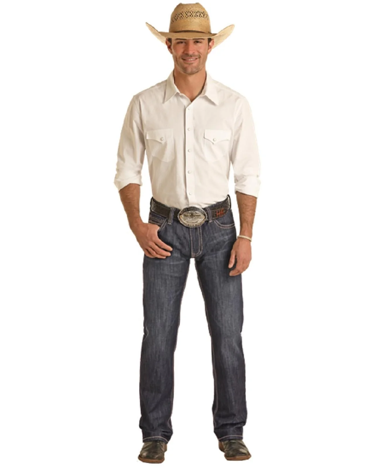 Rock & Roll Men's Revolver Slim Straight Jean
