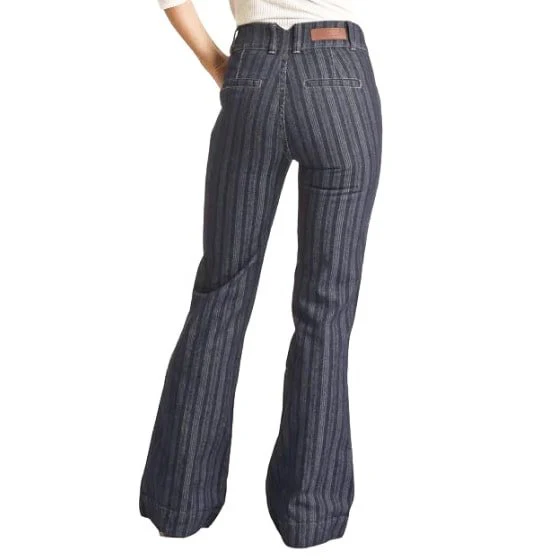 Rock & Roll Women's Jeans High Rise Stripe Jacquard Trouser- CLEARANCE