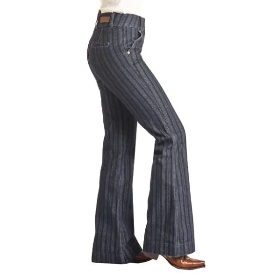 Rock & Roll Women's Jeans High Rise Stripe Jacquard Trouser- CLEARANCE - Image 3