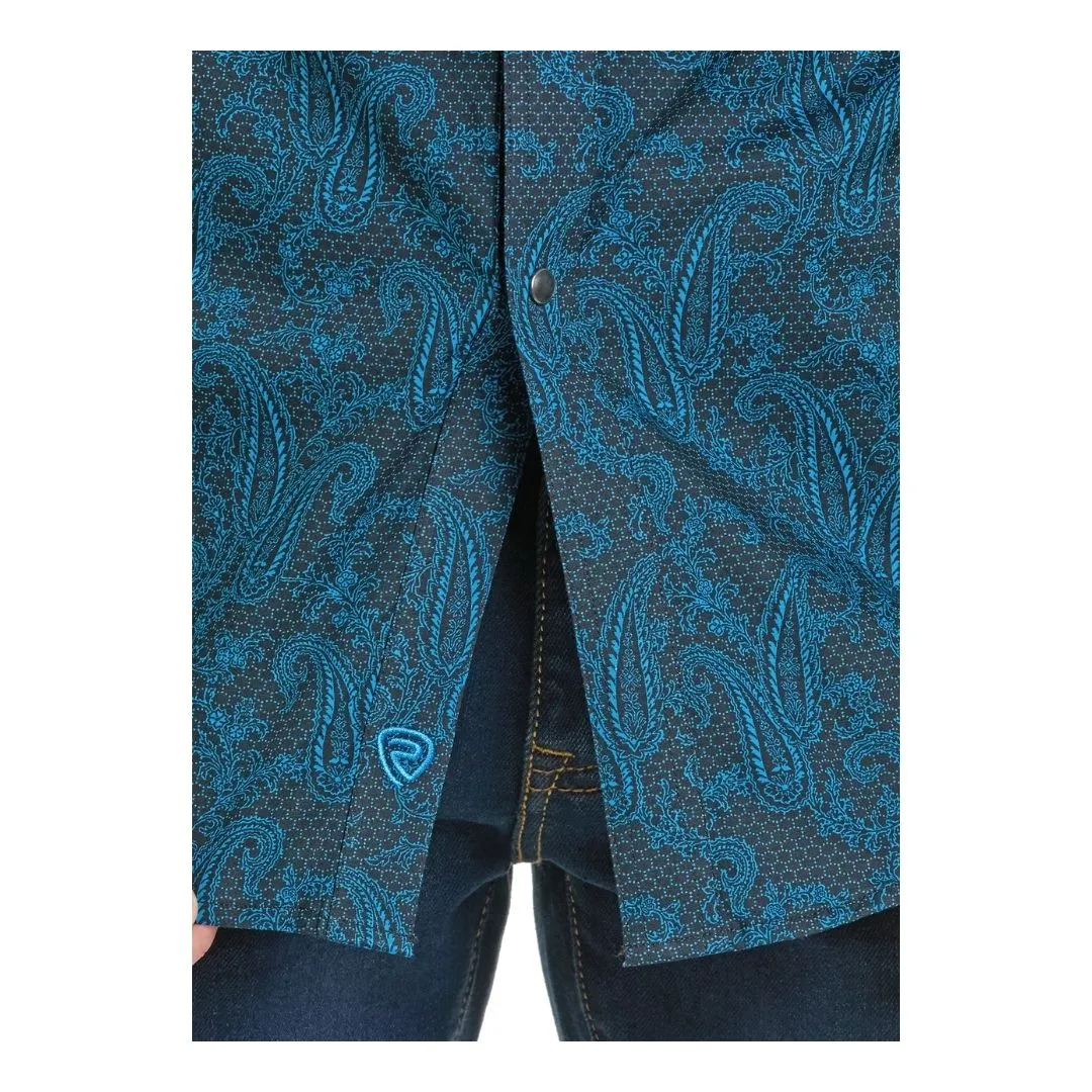 Rock & Roll Men's Paisley Long Sleeve Button Down - Image 3
