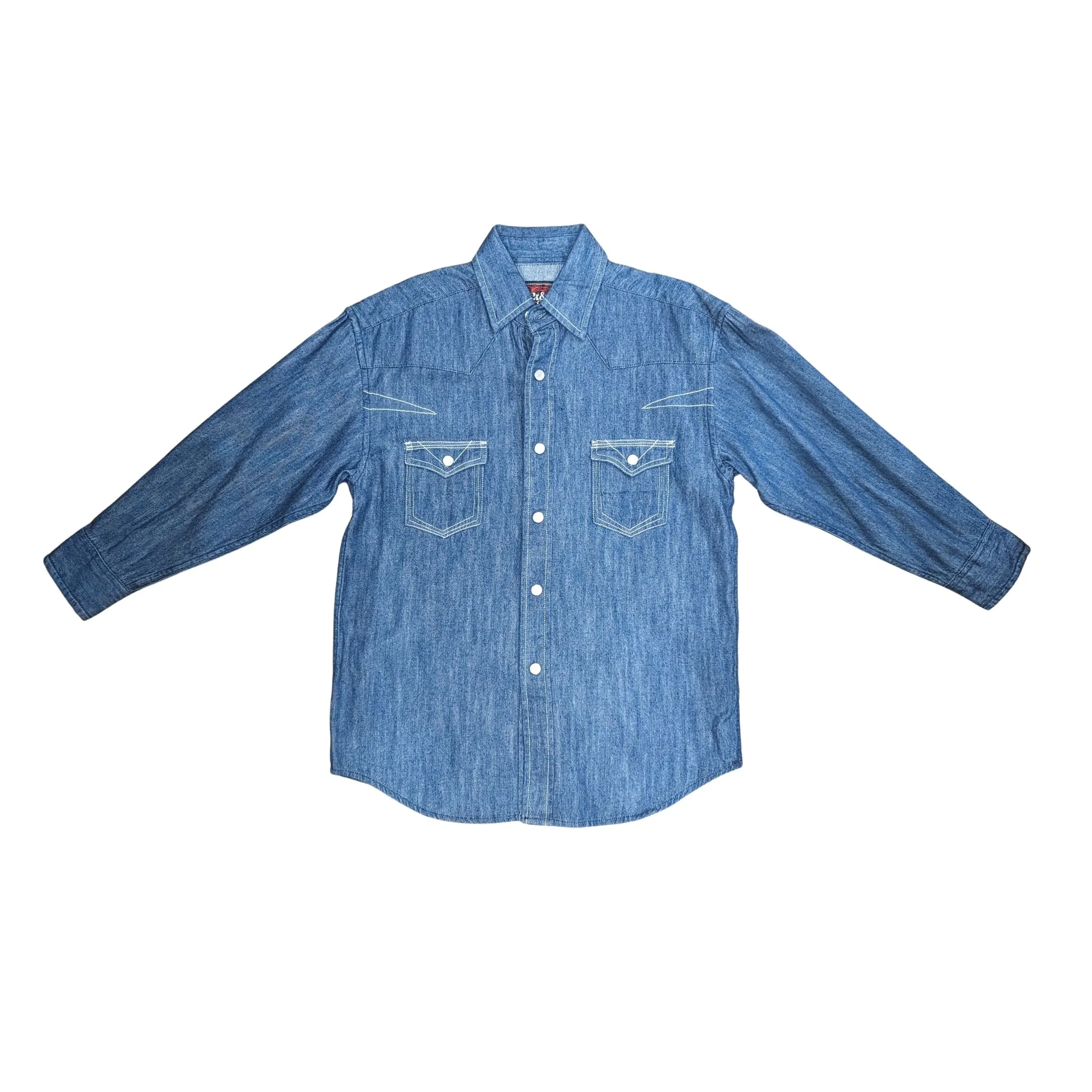 Rock & Roll Men's Denim Snap Long Sleeve Shirt
