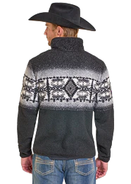 Rock & Roll Men's Fleece Border Aztec Pullover - Image 2