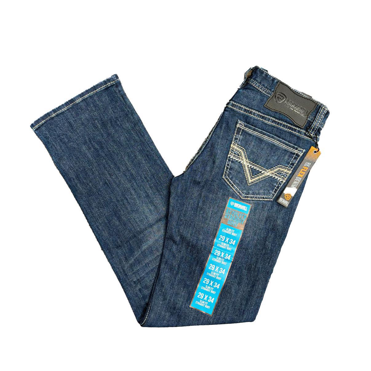 Rock & Roll Men's Two Tone Stitch Revolver Slim Fit Straight Boot