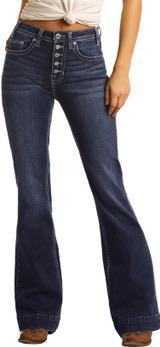 Rock & Roll Women's High Rise Extra Stretch Button Fly Trouser