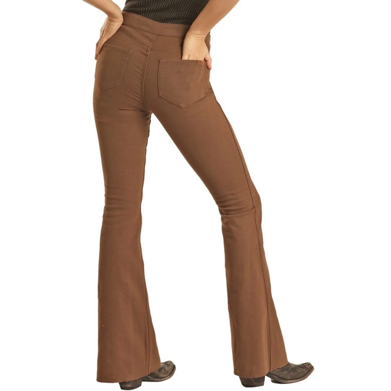 Rock&Roll Women’s Boot Stitch Button Flare Reversible Jean - Image 5