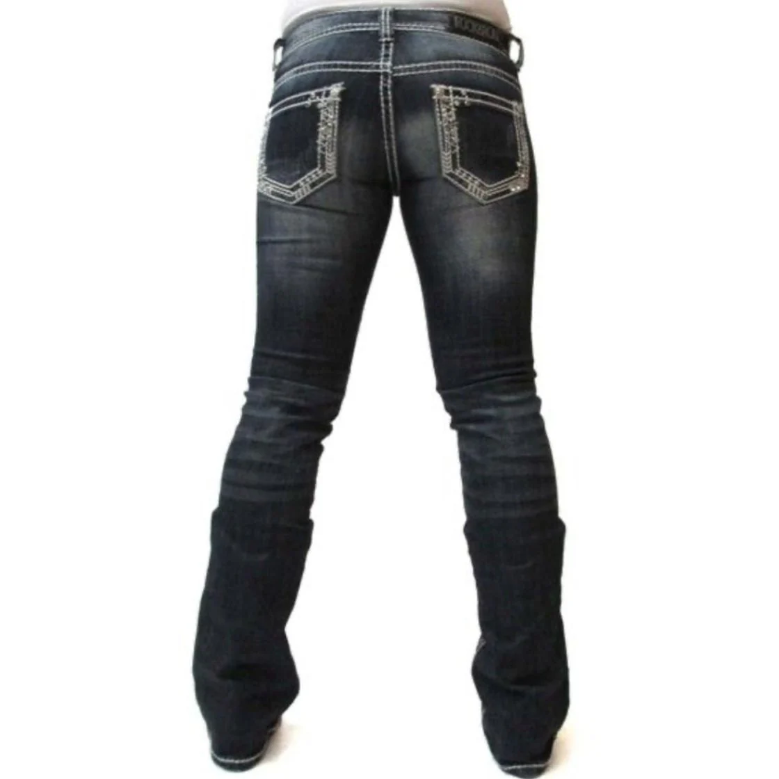 Rock & Roll Women’s Jeans Rival Low Rise Stretch Boot Cut