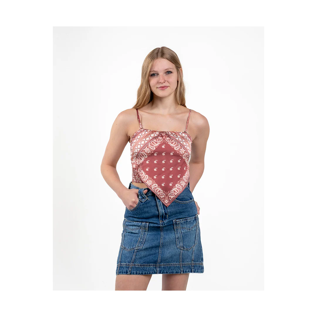 Rock&Roll Women's Burgundy Bandana Tank Top