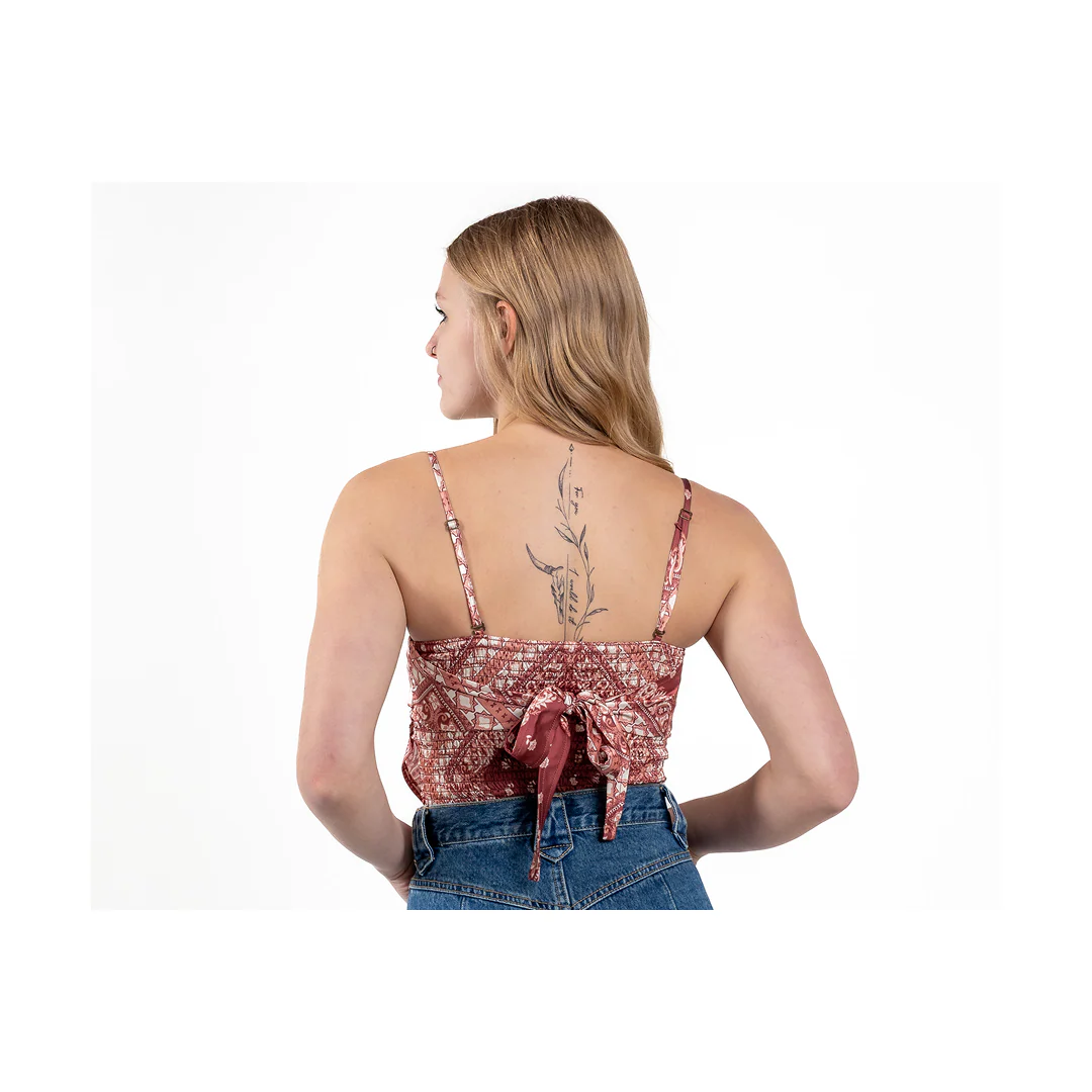 Rock&Roll Women's Burgundy Bandana Tank Top - Image 2