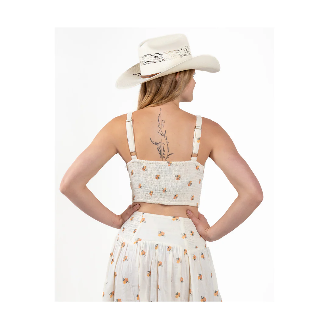 Rock & Roll Women's Cream Floral Tank - Image 2