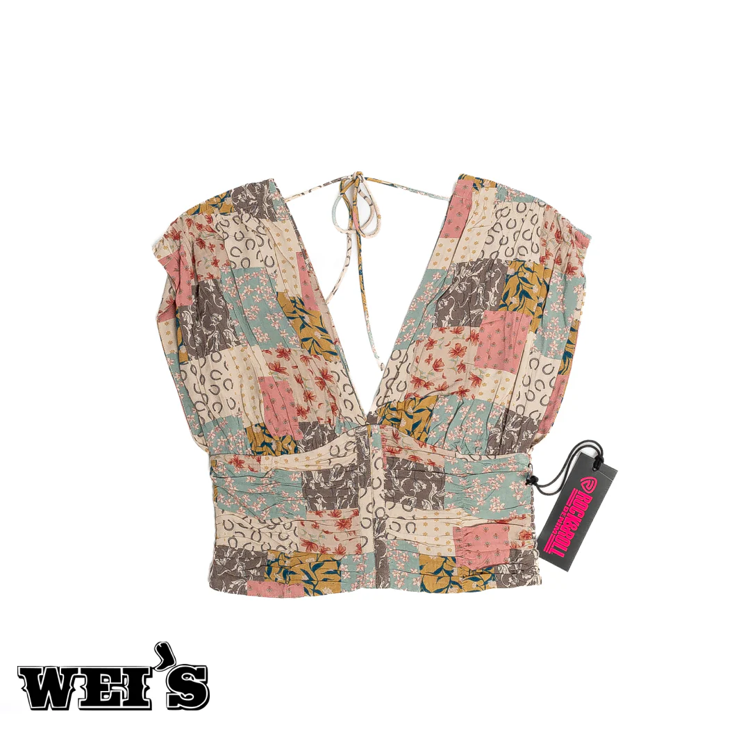 Rock & Roll Women's Gathered Top With Print - CLEARANCE