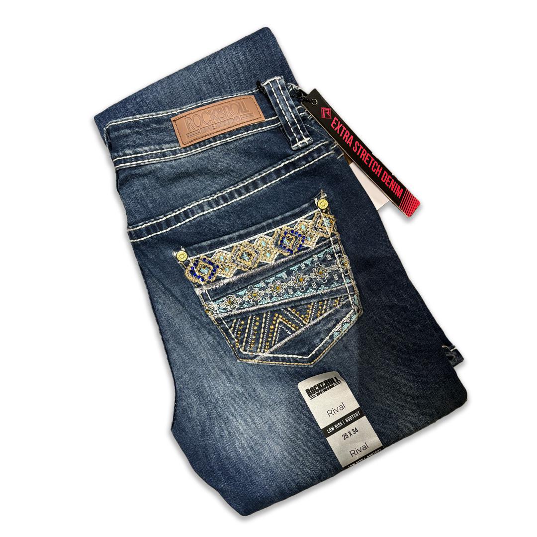 Rock & Roll Women's Juniors Rival Boot Cut Medium Wash