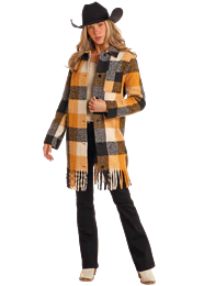 Rock & Roll Women's Long Coat with Fringe - CLEARANCE