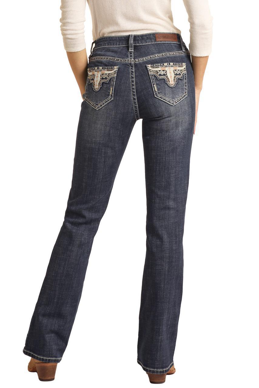 Rock&Roll Women's Mid Rise Extra Stretch Bootcut Jeans - Image 2