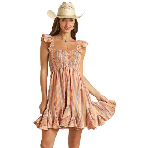 Rock & Roll Women's Multi Stripe Mini Dress - CLEARANCE - Image 2