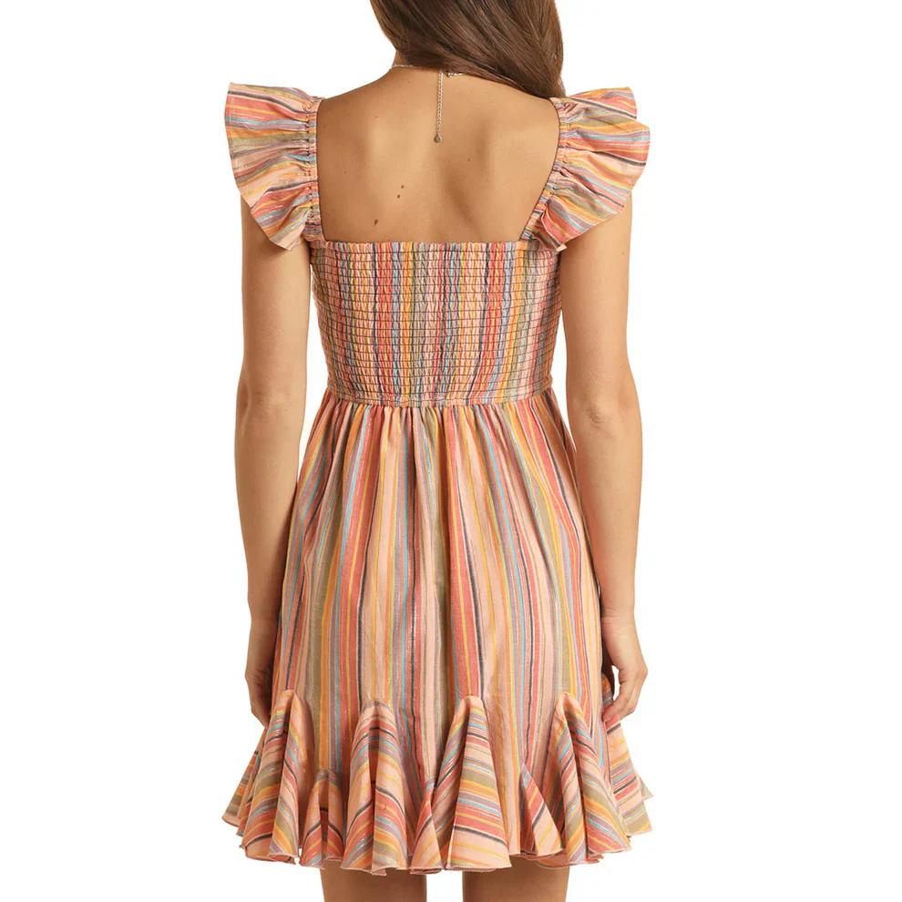 Rock & Roll Women's Multi Stripe Mini Dress - CLEARANCE - Image 3
