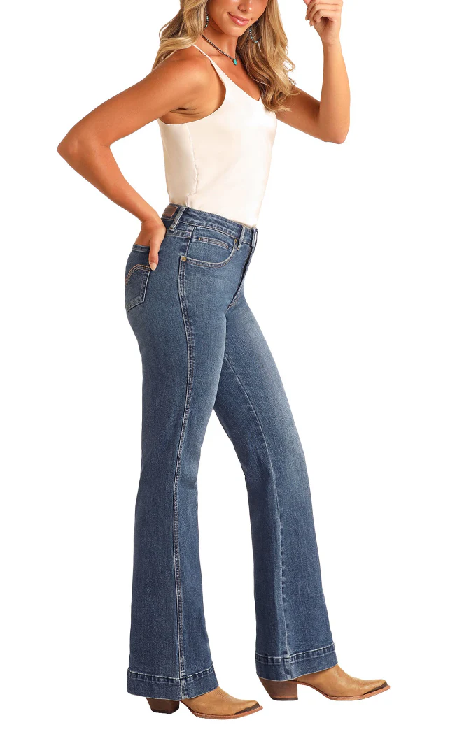 Rock & Roll Women's Signature Embroidered High Rise Trouser - Image 2