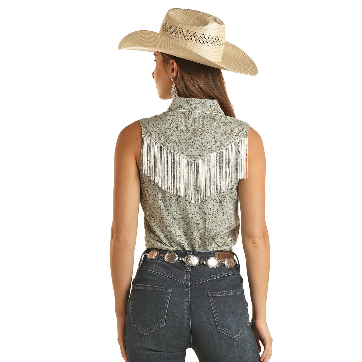 Rock & Roll Women's Sleeveless Snap with Fringe - Image 2