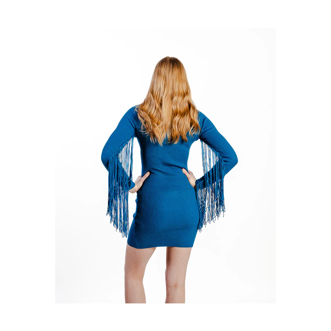 Rock & Roll Women's Sweater Dress with Fringe - Image 3