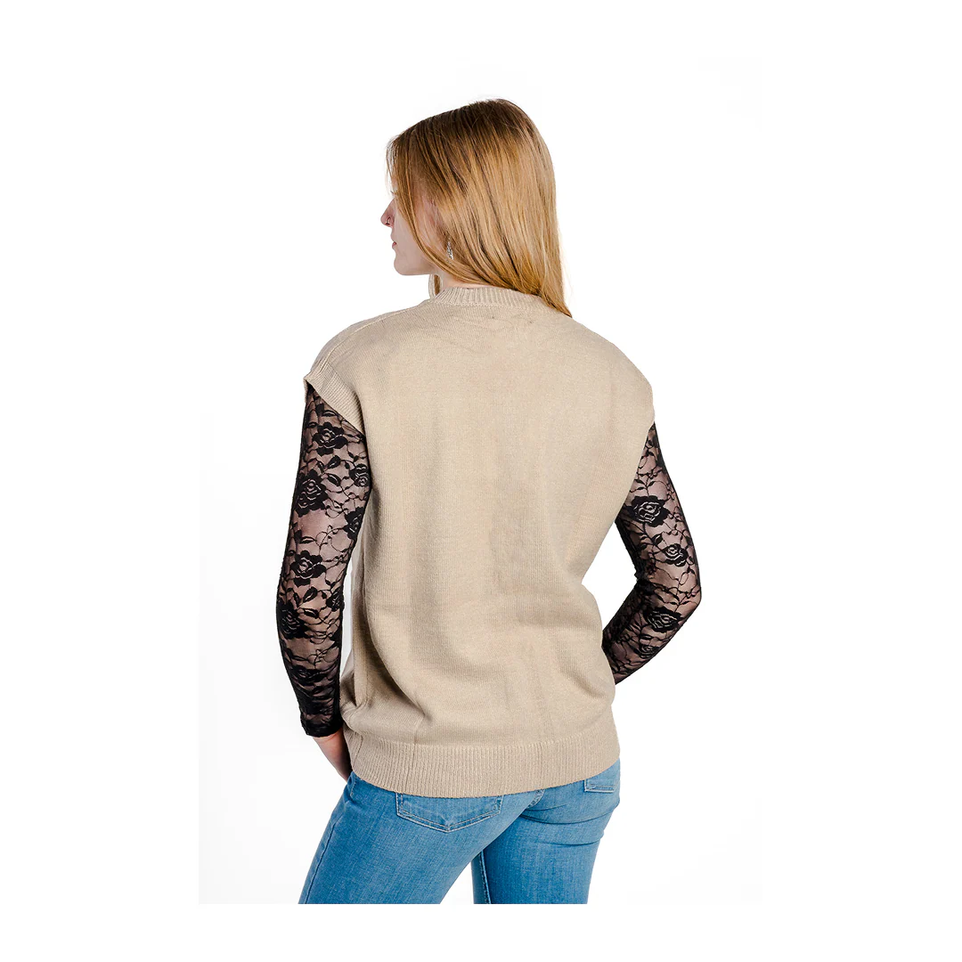 Rockin A Design Women's Santa Fe Cross Western Sleeveless Sweater Top - Image 2