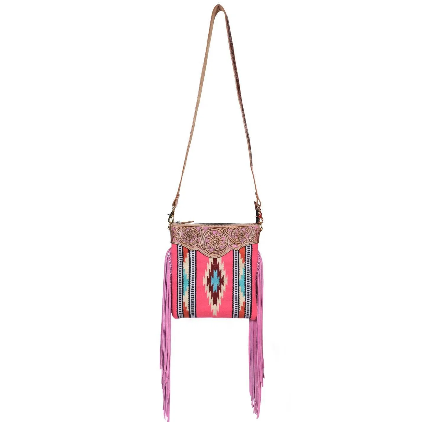 RodeoBar Dual Tooling Western Leather Crossbody