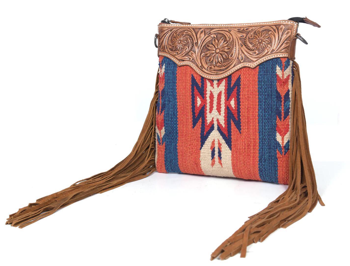 RodeoBar Dual Tooling Western Leather Crossbody - Image 3