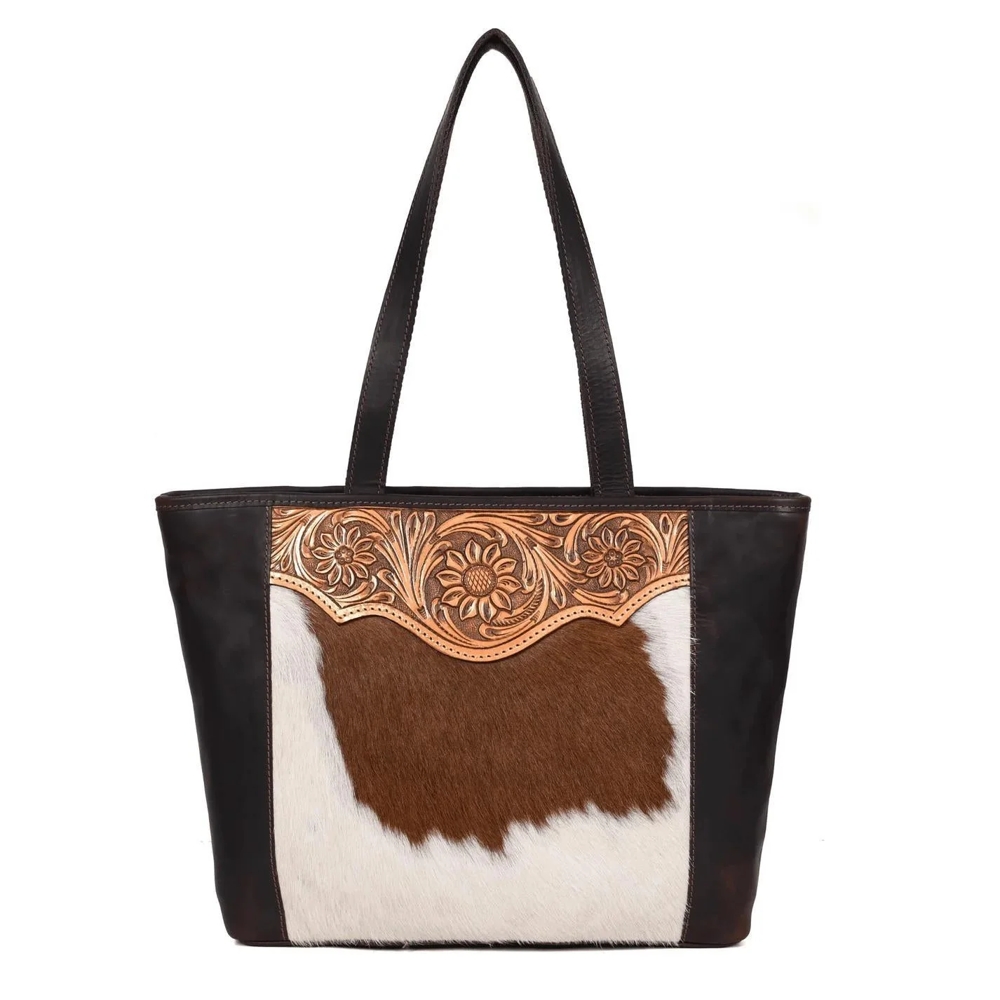RodeoBar Florida Tooled & Hair On Hide Leather Tote Bag