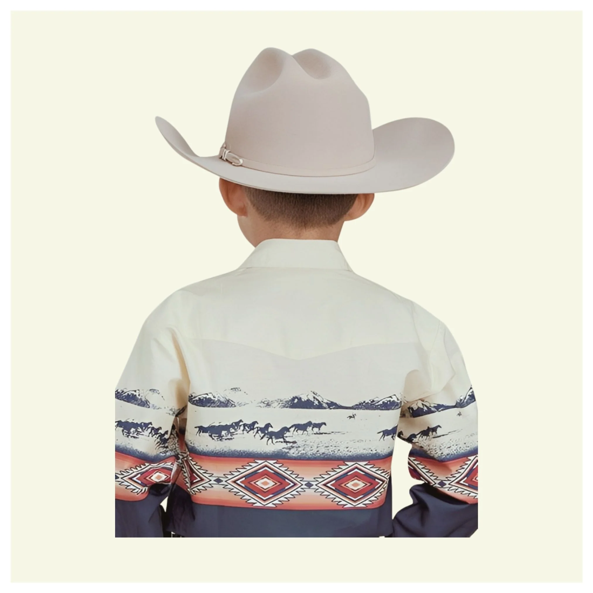Roper Boy's Button Up Shirt Open Range Border - Image 2