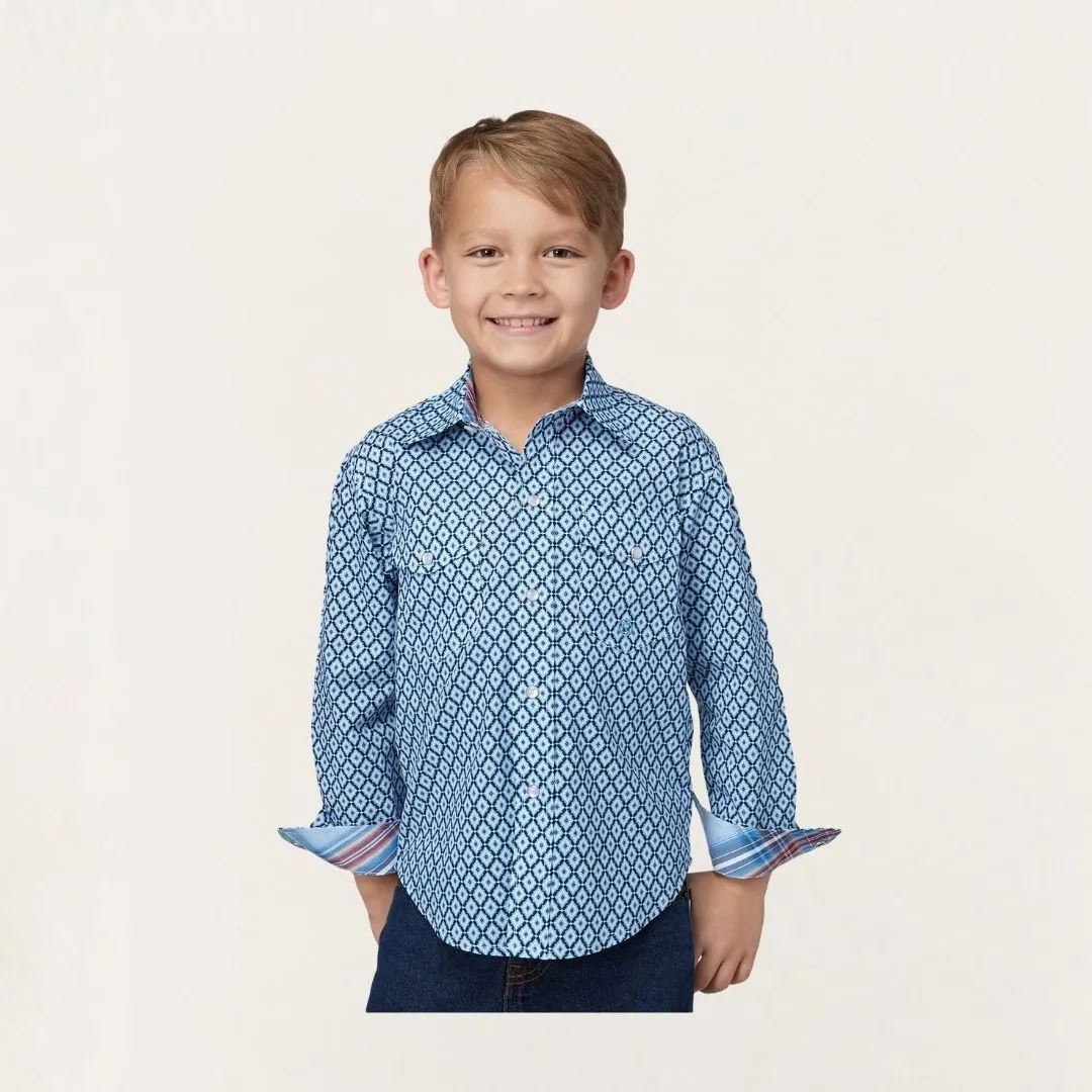 Roper Boy's Long Sleeve Amarillo Snap All Over Print Stretch - Image 2
