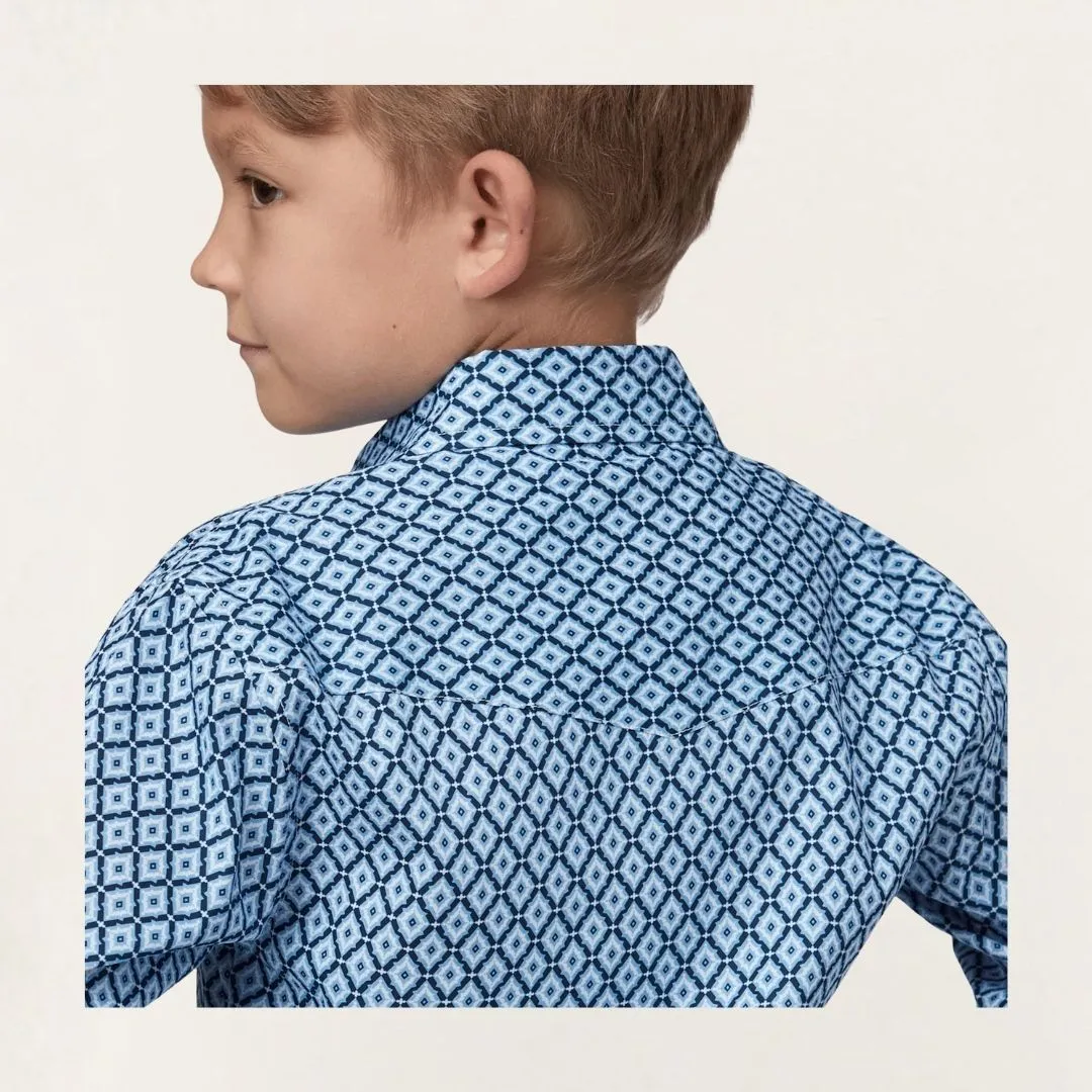 Roper Boy's Long Sleeve Amarillo Snap All Over Print Stretch - Image 3