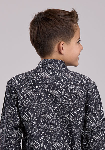Roper Boy's Long Sleeve Paisley Print Snap Shirt - Image 2