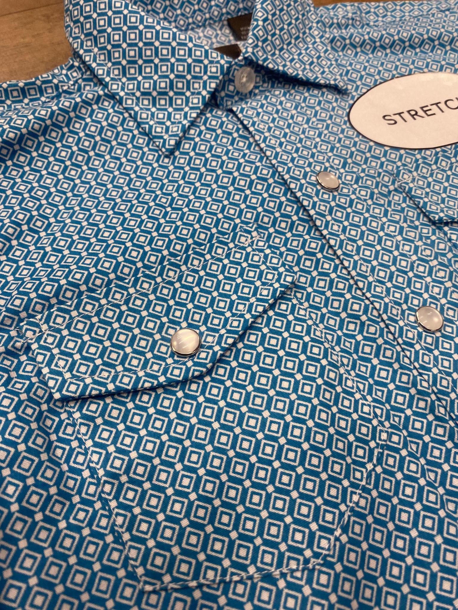 Roper Boy's Short Sleeve Amarillo Snap All Over Print - Image 2