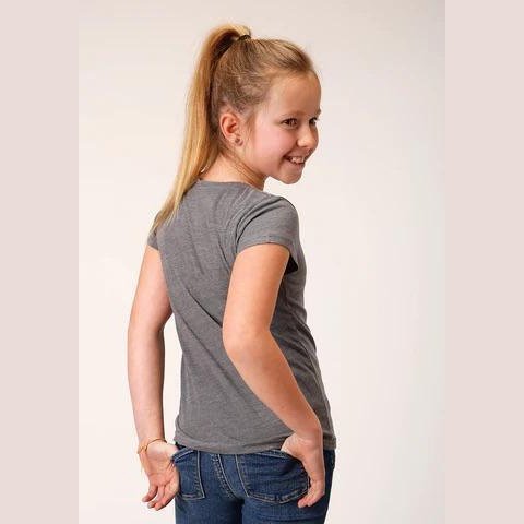 Roper Girl's Grey Poly/Rayon Multi-Colour Horse Shirt- CLEARANCE - Image 2