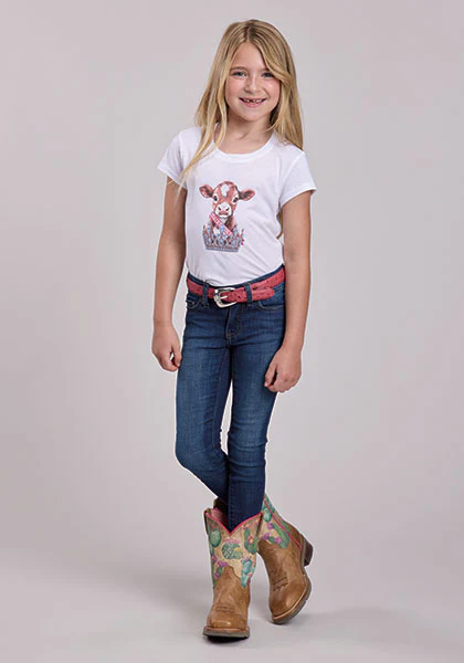 Roper Girl's White Jersey Tee - Image 2
