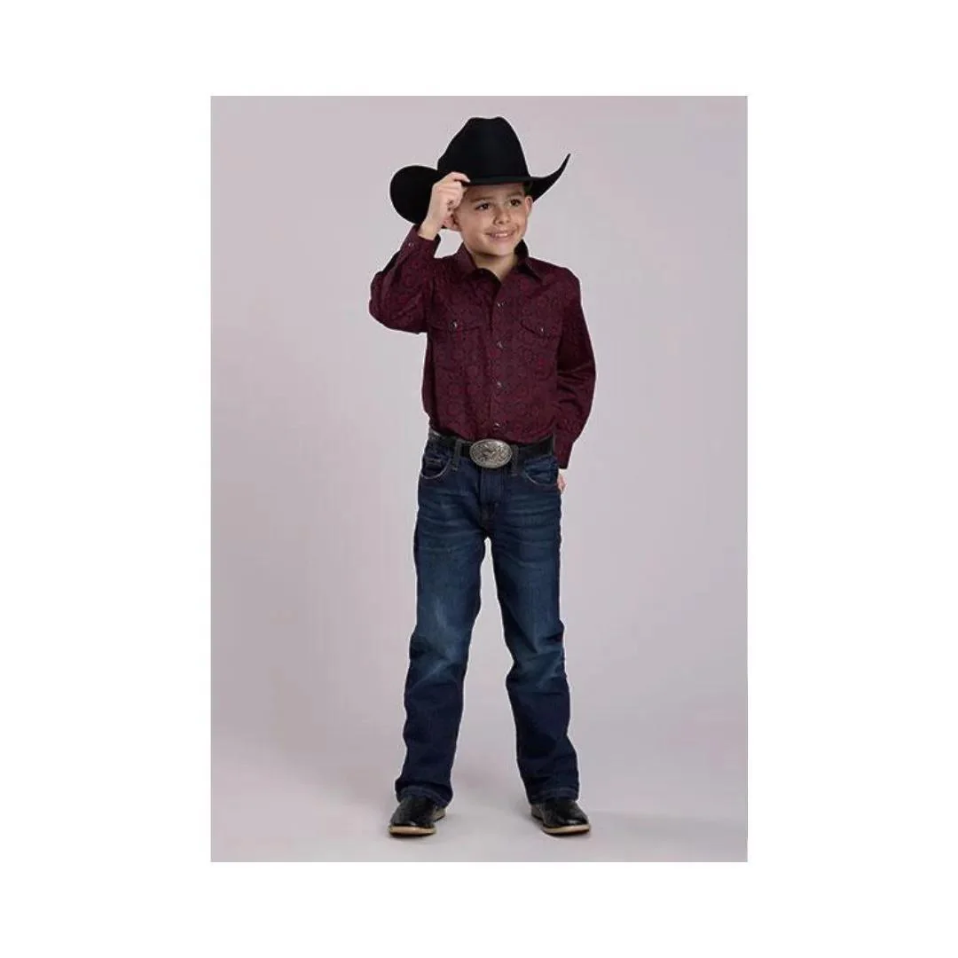 Roper Boy's Amarillo Long Sleeve Western Shirt Match Dad - Image 4