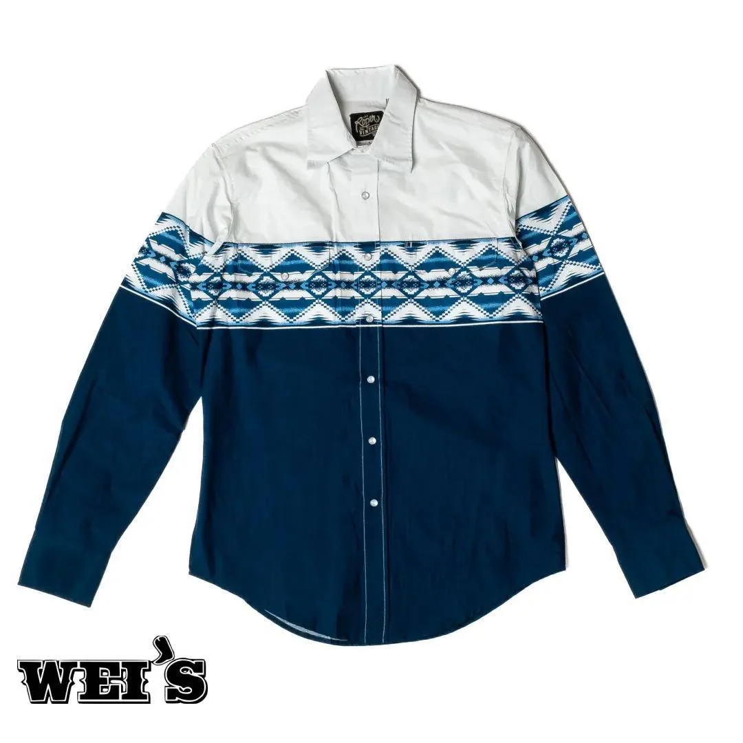 Roper Men's Aztec Border Western Snap Western Shirt - Image 7