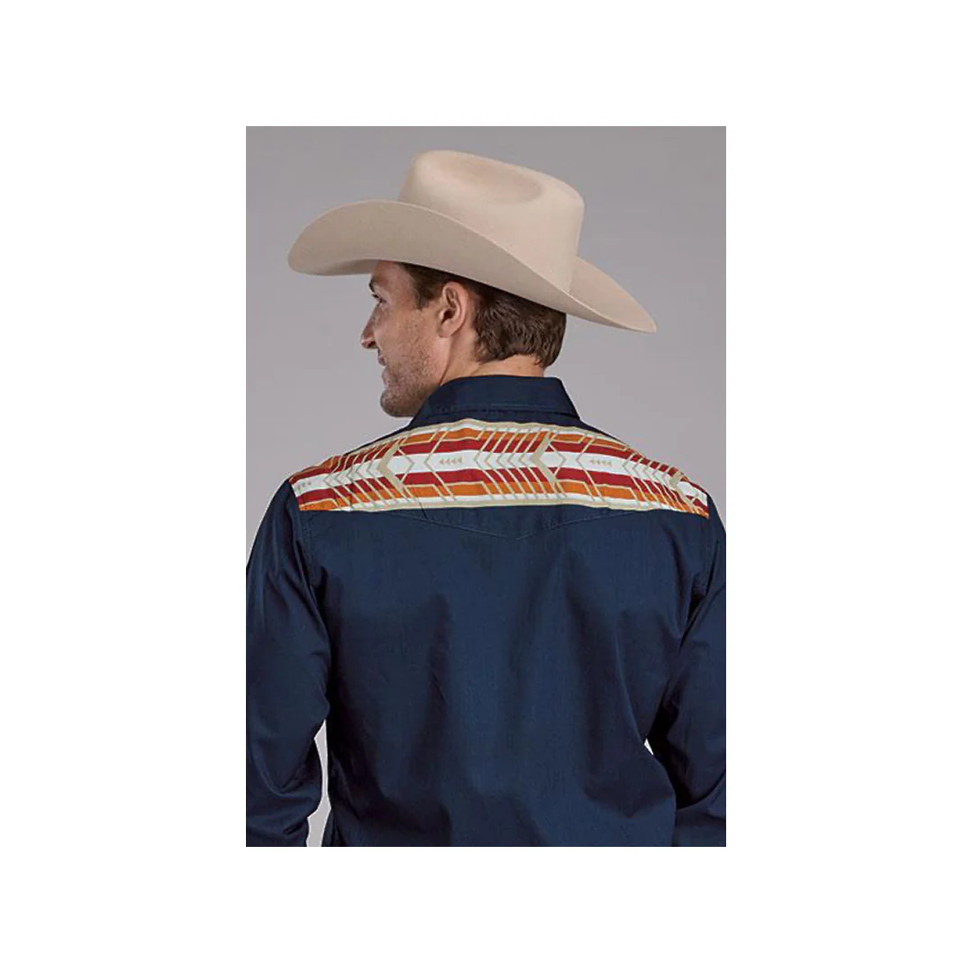 Roper Men's Border Print Snaps Long Sleeve Western Shirt - Image 2