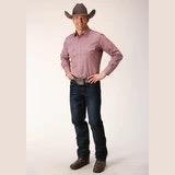 Roper Men's Crosshatch Squares Tone Long Sleeve - Image 2