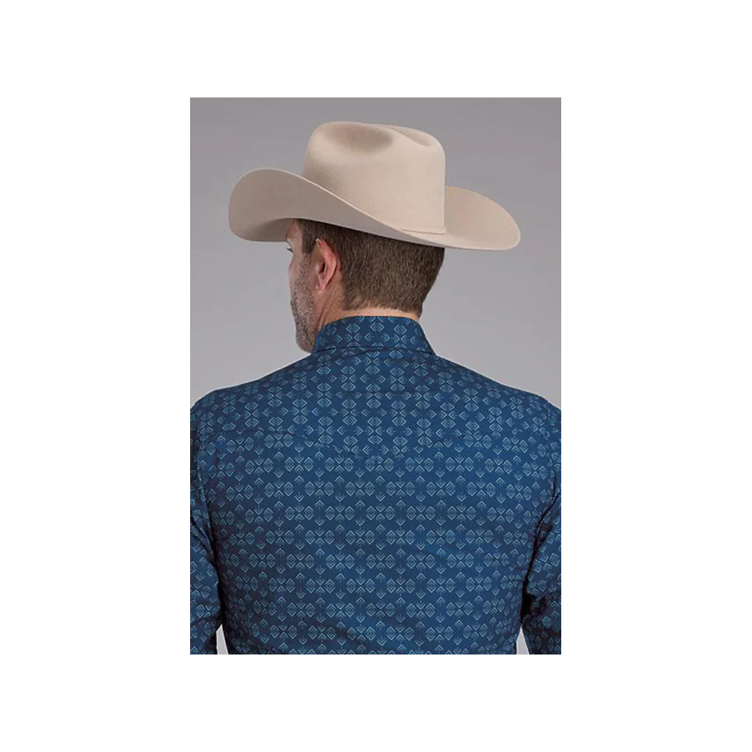Roper Men's Diamond Print Snaps Long Sleeve Western Shirt - Image 2